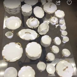 93 peaces of Haviland Lemoges Silver anniversary/ 1920.                                        