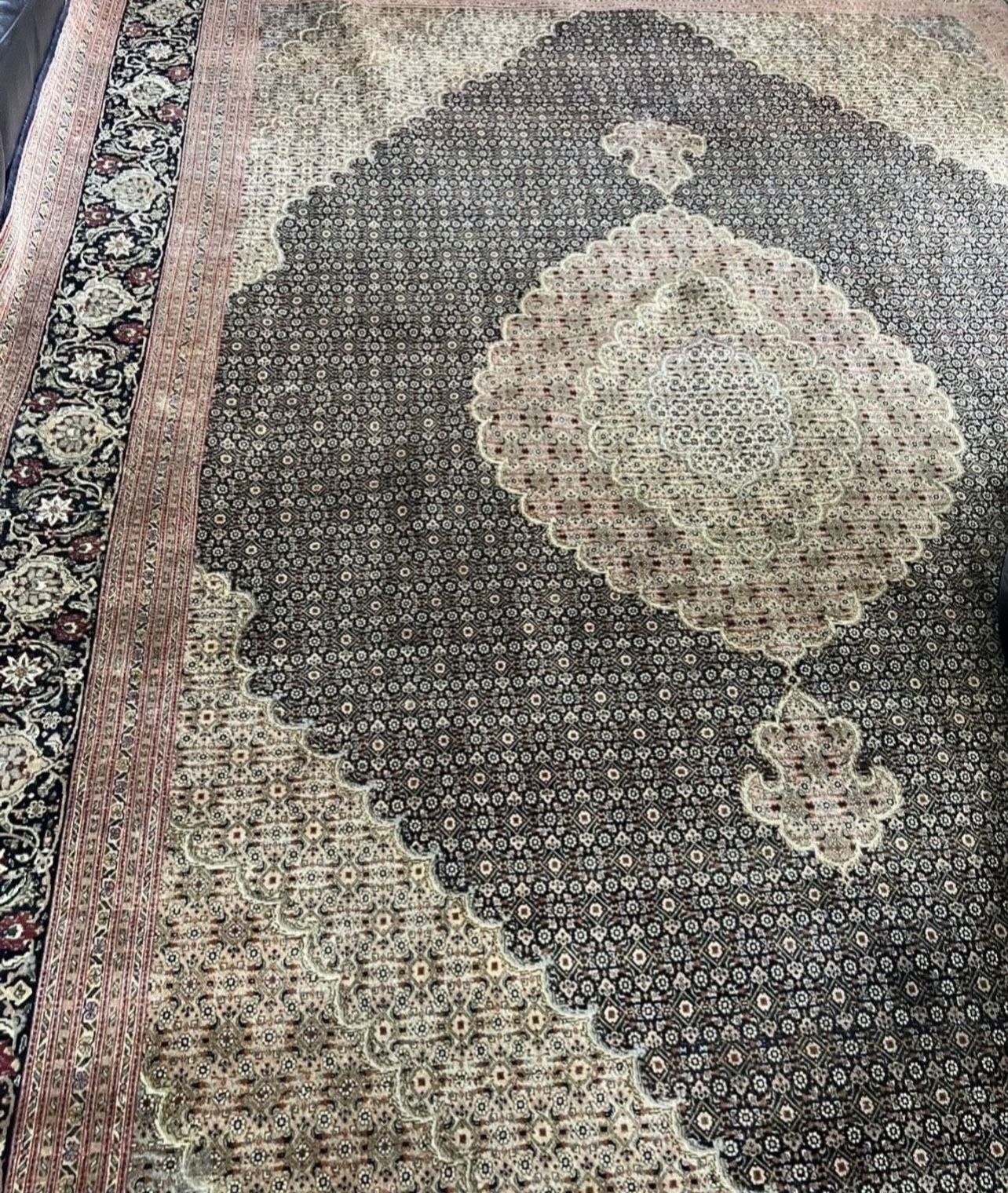 100% silk Tabriz handmade carpet Rug