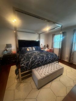 King Size Chrome Canopy Bed