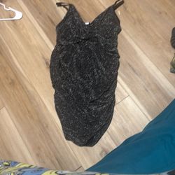 Black Sparkling Dress Size Large Short Tight