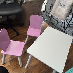 Used Kids Table And 2 Chairs 