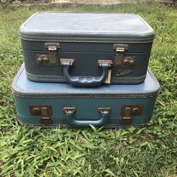 Vintage Blue Suit Cases