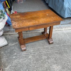 Antique Solid Wood Desk Or Library Table