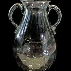  Blown Glass Double Handle Vase  