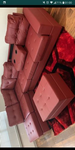 New Sectional With Storage Ottoman