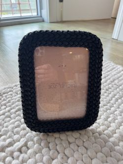 Rachel Zoe Black Braided Leather 5x7 Picture Frame
