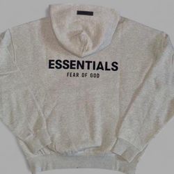 🔥 FEAR OF GOD ESSENTIALS HOODIE – DARK OATMEAL / DARK GREY – M (NEW)