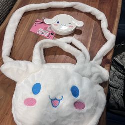 Hello Kitty Cinnamoroll Plush Crossbody And Change Purse 