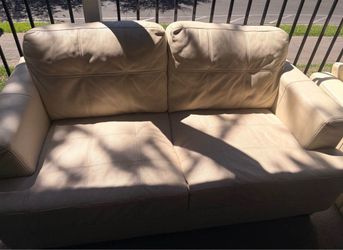 Beautiful white leather sofa