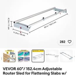Vevor 60” Adjustable Router Sled for flattening slabs