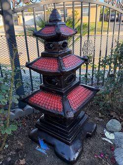 Japanese pagoda lantern 41”high made of cement $200.cash