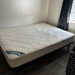 Queen Bed  With Metal Platform Frame 
