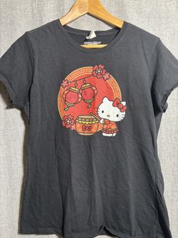 Sanrio Hello Kitty Lunar New Year / Chinese New Year Black T-shirt Medium