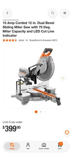 Ridgid sliding miter saw