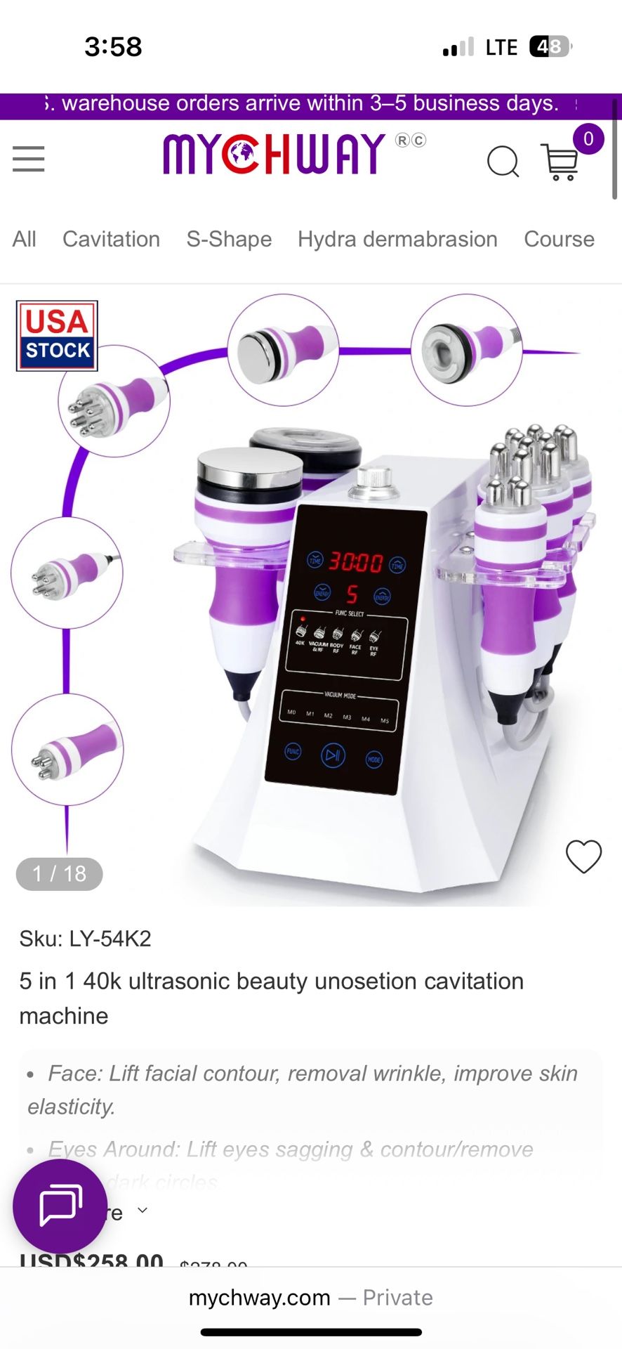 UNOISETION 5 in 1 Ultrasonic Cavitation Machine Body Facial Care for Home Use
