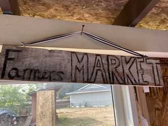 Hand made farmers market sign