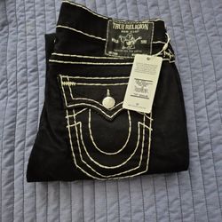 “True Religion Black Flap Pocket Jeans NEW w/ Tags Size 32 X 32