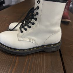 Women’s White Dr. Martens Boots – Size 7 – $75
