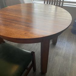 Mission Oak Dining Table with 4 Chairs
