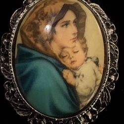 Madonna and Child Brooch
