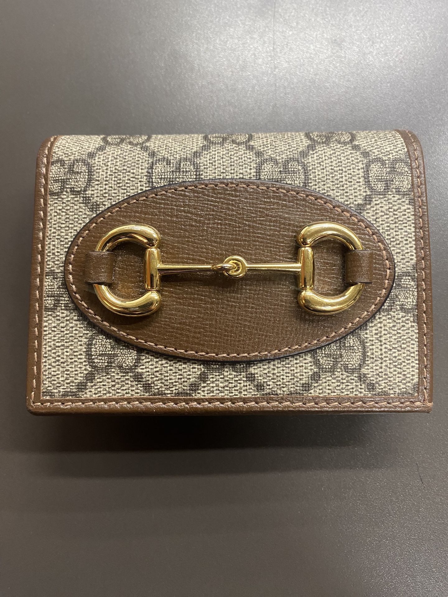 Gucci Horsebit 1955 GG Supreme Small Wallet With Entrupy