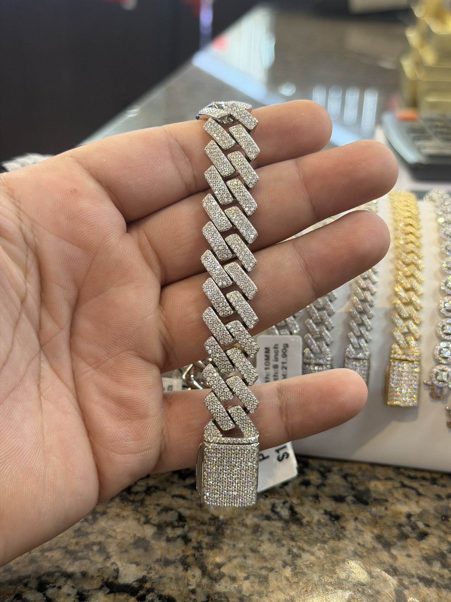 925 Silver Moissanite Bracelet 16mm