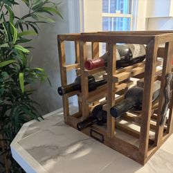 Rough Hewn Wood Wine Rack