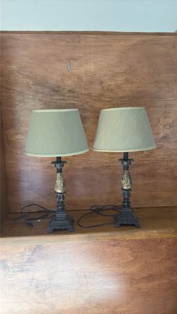 Pair of Table Lamps with sage shades