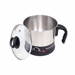 1.26 Quart Stainless Steel Electric Cooker 360° Rotating Base,600 W,Silver