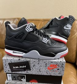 New* 2024 Nike Air JORDAN 4 Retro "BRED Reimagined" Black Red MENS Size 10 US - OG All DS