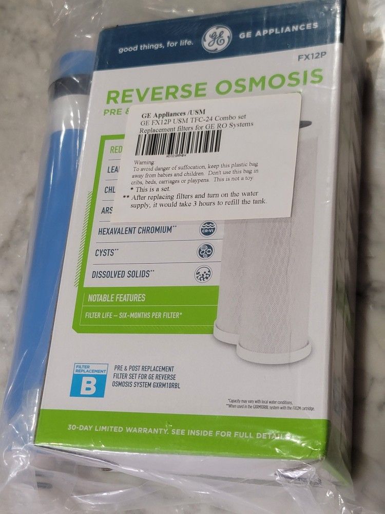 Genuine GE FX12P and GE TFC-24 Replacement Filter Combo Pack for GE Model GXRM10RBL. NEW UNOPENED
