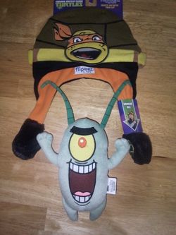 TMNT Michelangelo Flipeez Hat & Plankton Stuffed Animal