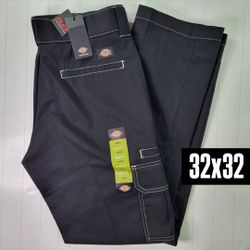 Dickies Black Cargo Pants White Stiching