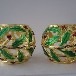 2 Lenox Christmas Candle Holder, Very Nice