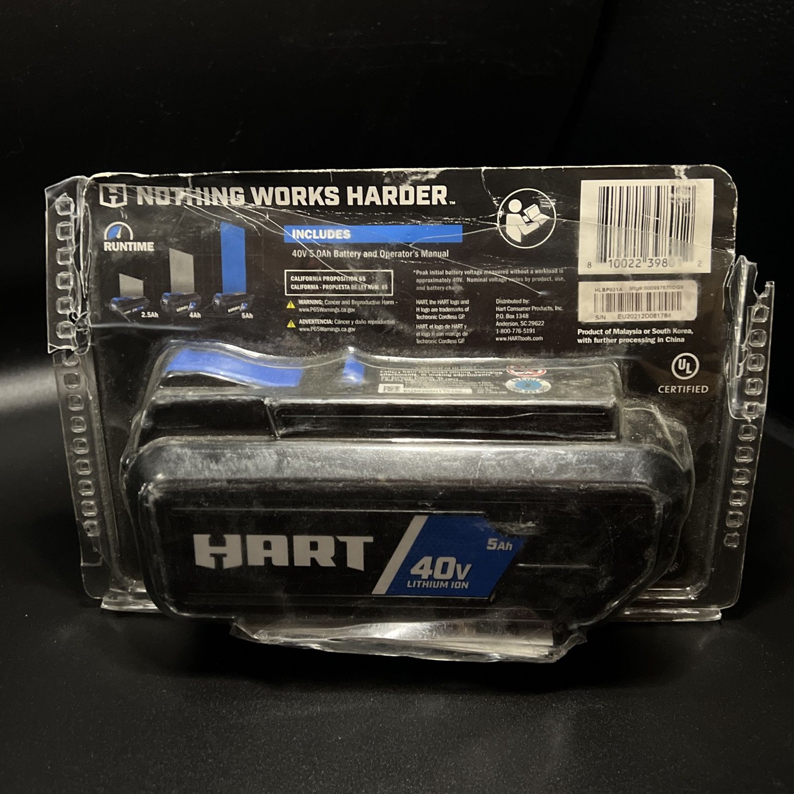 New 40V Hart Battery