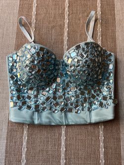 Lydia USA Rhinestone Bustier Corset Top – Size Small