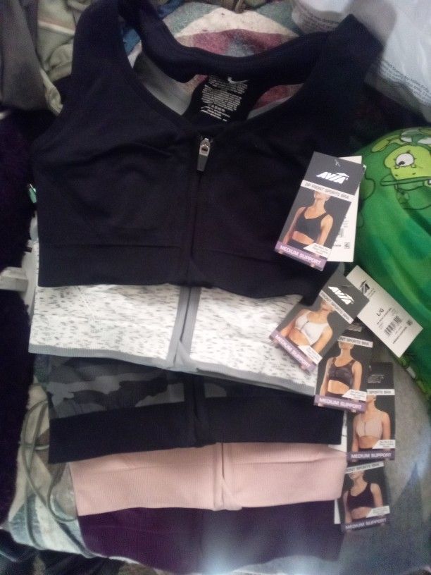 5 AVIA ZIP FRONT SPORTS BRAS MEDIUM SUPPORT