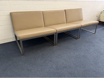 Italian leather and stainless chairs