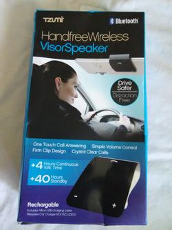 BLUETOOTH HANDSFREE CAR VISOR WITH SPEAKER RECHARGEABLE