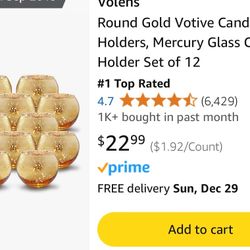 Round Gold Candle Holders 