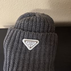 Grey Prada Beanie