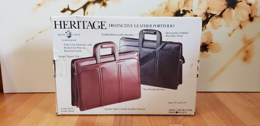 Black Heritage Leather Portfolio Bag