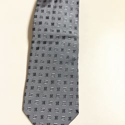 Banana Republic Gray Silk Tie with Geometric Print Made in Italy - EUC