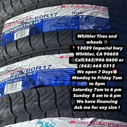 SET OF NEW TIRES, 225/60R17 ATLANDER HT 99V, INCLUDING MOUNTING AND BALANCING. ASK ME FOR ANY SIZE OR BRAND, LLANTAS NUEVAS