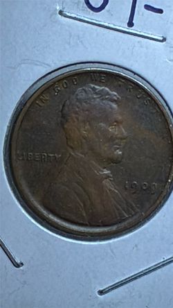 1909 Indian head cent,1909 vdb Lincoln cent