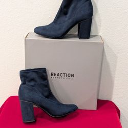 Kenneth Cole Reaction Time For Fun Navy Blue Marine Armada Textile Upper Boots Size 7.5