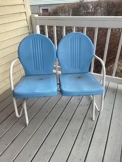 Porch Rocking Bench Blue Metal