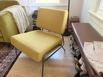 West Elm Wire Frame Slipper Chair Set X 2 Dijon
