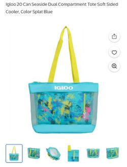 Igloo 20 Can Seaside Dual Compartment Tote Soft Sided Cooler,