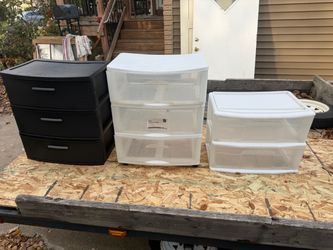 Sterilite and Homz Plastic 3-Drawer Storage Carts, $10 each
